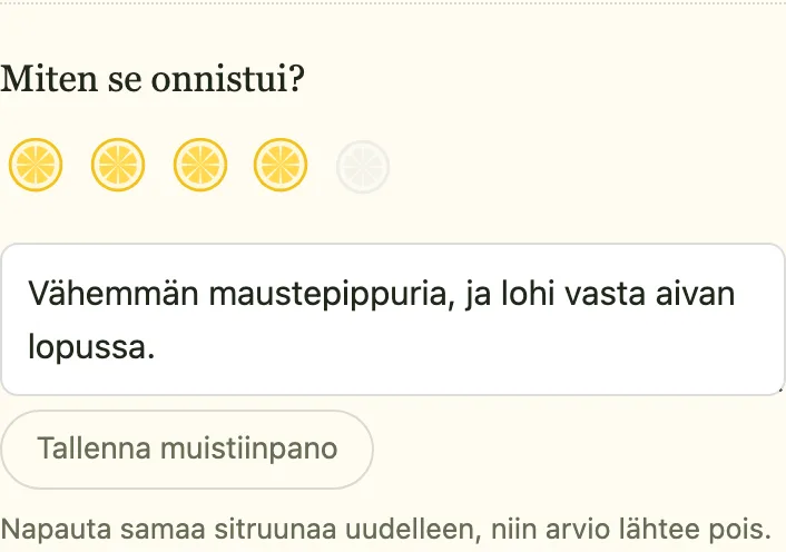 Miten se onnistui: neljä sitruunaa viidestä ja muistiinpano